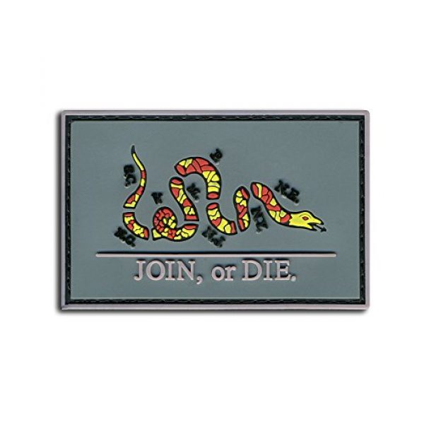 BASTION Airsoft Morale Patch 1 Bastion Tactical Combat Badge PVC Morale Patch Hook and Loop Patch - Join Or Die (Color)