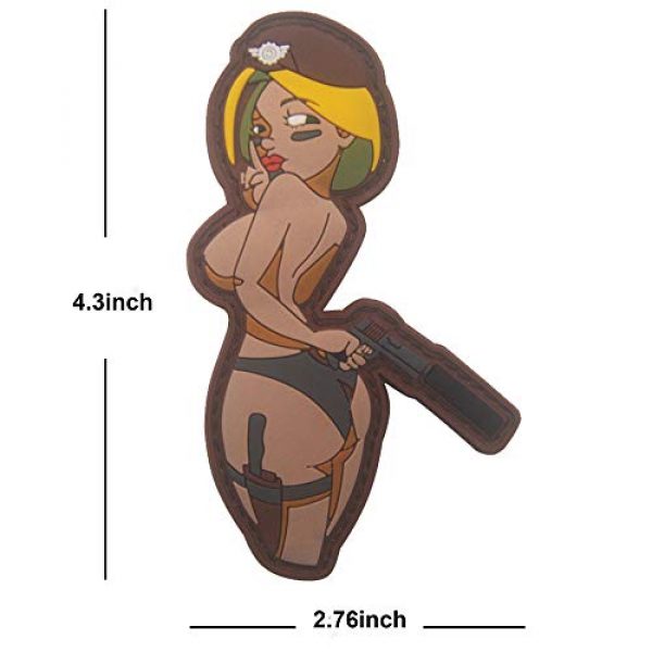ODSP Airsoft Morale Patch 2 Sexy Bikini Woman with Gun PVC Tactical Morale Patch 4.3 x 2.76 inches - Hook Backed