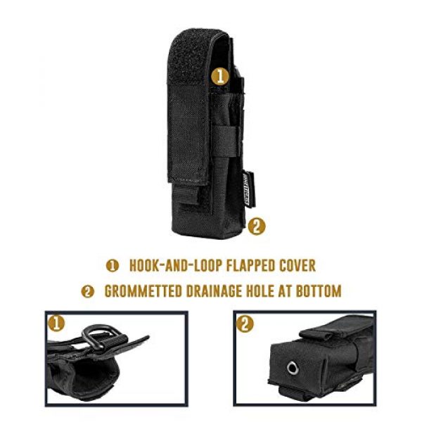 OneTigris Tactical Pouch 7 OneTigris Tactical MOLLE Pouch & Flashlight Holster (Black)