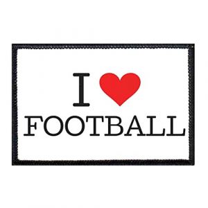 P PULLPATCH Airsoft Morale Patch 1 I Love Football Typewriter Morale Patch | Hook and Loop Attach for Hats, Jeans, Vest, Coat | 2x3 in | by Pull Patch