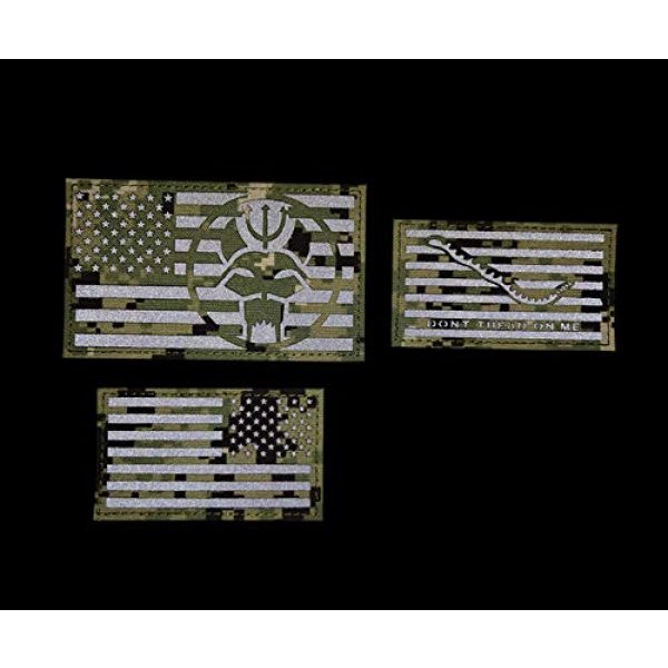 ODSP Airsoft Morale Patch 3 Seal Team DEVGRU Trident Cat Head IR Infrared Reflective Patch, Customizable Personalized American Flag, Call Sign, Dont Tread On Me Army Morale Military Tactical Fastener Hook Loop Backed Patches