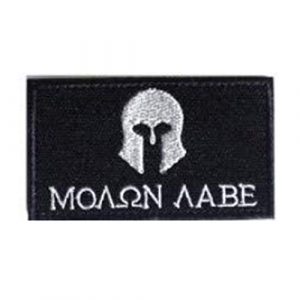 Morton Home Airsoft Morale Patch 1 Morton Home-Tactical Molon Labe Spartan Morale Patch 2"x3" Hook and Loop Fasteners Backing (Black)