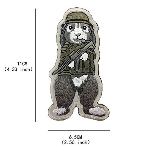 Unknown Airsoft Morale Patch 5 Patches 3D Tactical Military Rabbit Dog Embroidery Patch Morale Patches Emblem Badges Appliques Combat Embroidered Patches for Clothing - (Color: Dog)