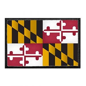 P PULLPATCH Airsoft Morale Patch 1 Maryland State Flag - Color Morale Patch | Hook and Loop Attach for Hats, Jeans, Vest, Coat | 2x3 in | by Pull Patch