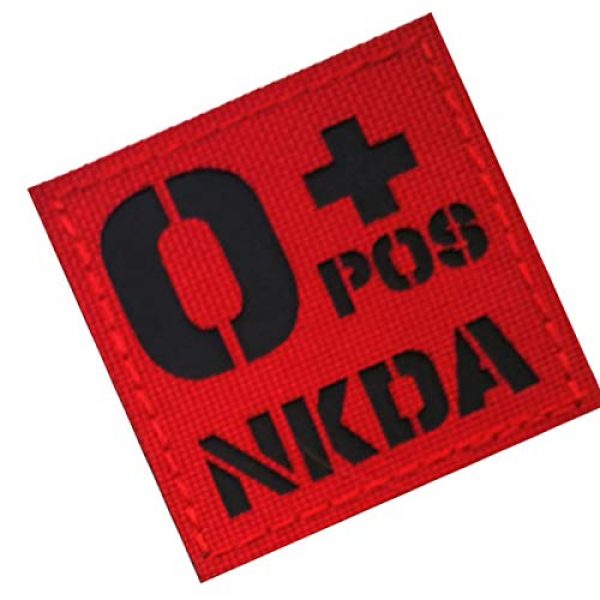 APBVIHL Airsoft Morale Patch 4 Infrared IR Reflective O POS O+ NKD O Positive Blood Type Patch, Tactical Morale Medical Patches with Hook and Loop Fastener Backing 1.97 x 1.97 Inch - 2 Pieces - No Known Drug Allergies
