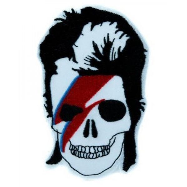 Tactical Embroidery Patch Airsoft Morale Patch 1 David Bowie Skull Lightning Bolt Ziggy Stardust Embroidery Patch Military Tactical Morale Patch Badges Emblem Applique Hook Patches for Clothes Backpack Accessories