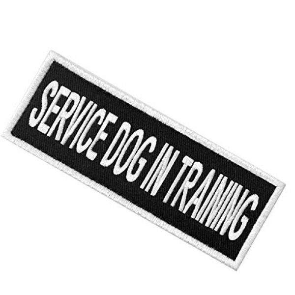 EmbTao Airsoft Morale Patch 4 Service Dog in Training Sign Vests/Harnesses Patch Embroidered Badge Fastener Hook & Loop Emblem, 6 X 2 Inches