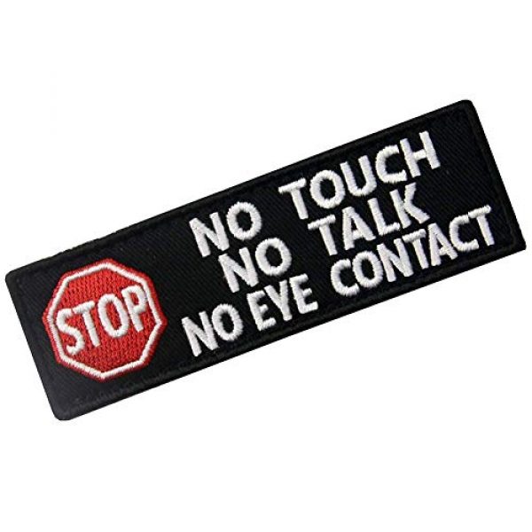 Zhikang68 Airsoft Morale Patch 2 Service Dog Not Touch No Talk No Eye Contact Patches Tactical Vests/Harnesses Morale Embroidered Applique Hook & Loop Emblem-I'm not here for Your Entertainment Do My Job (No Touch)