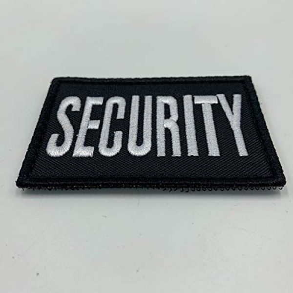 uuKen Airsoft Morale Patch 3 uuKen Embroidery Black and White Security Guard Tactical Hat Cap Patch 3x2 inches Back with Hook Fastener (Black and White, for Hat 3"x2")