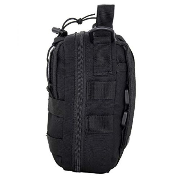 LINE2design Tactical Pouch 3 LINE2design First Aid (Ifak) Molle Pouch - EMT Emergency Medical Trauma Bag Outdoor Tactical EDC Rescue Utility Gear Pouch for Hiking Gunshot Stop Bleeding Includes USA Patch - Black