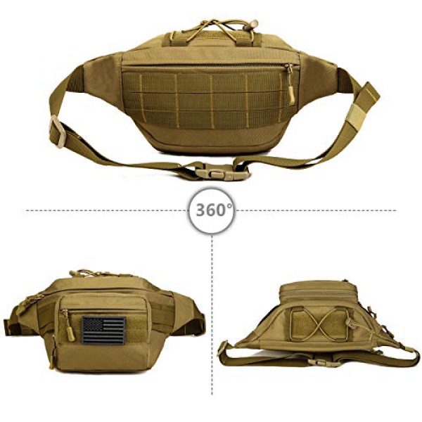 Protector Plus Tactical Pouch 2 Protector Plus Tactical Fanny Pack Military Running Waist Bag Sling Hip Belt MOLLE Army Lumbar Gear Pouch Bumbag (Patch Included)