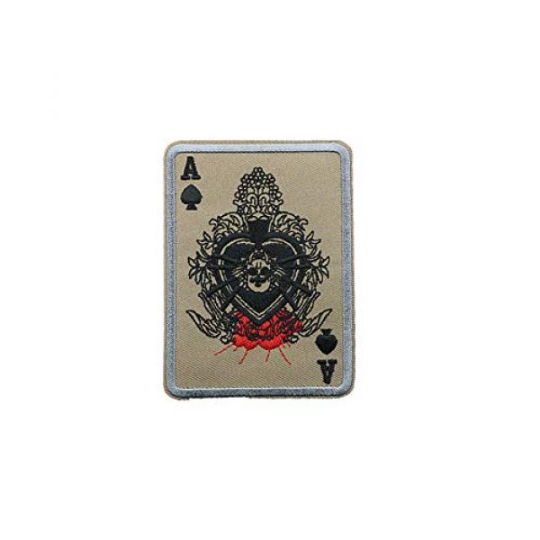 Aysekone Airsoft Morale Patch 3 Aysekone 4 Pack Embroidery Badges Card Poker Ace of Spades Patches Army Combat Tactical Military Morale Badge Hooks and Loop Band Badges