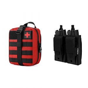 Gonex Tactical Pouch 1 Gonex MOLLE Medical Pouch with Double Molle Mag Pouch for Outdoor Activities