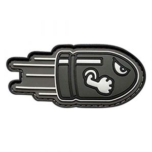 Miltacusa Airsoft Morale Patch 1 Miltacusa Angry Flying Bullet Subdued Grey PVC Rubber Patch [Velcro Brand" Fastener]