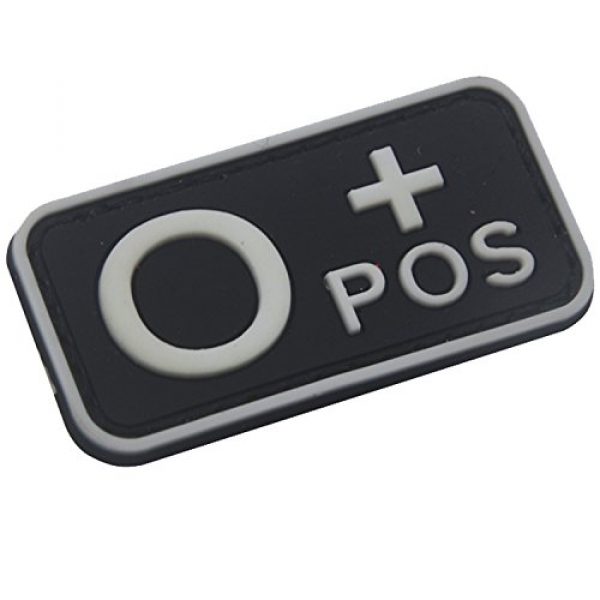 ODSP Airsoft Morale Patch 3 Blood Type Patch Kit O Pos, Tactical Type O Positive 3D PVC Rubber Fastener Patches, 1.97 X 0.98 Inch Sized, Bundle 4 Pieces