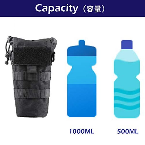 Azarxis Tactical Pouch 5 Azarxis Tactical Military MOLLE Water Bottle Pouch, Drawstring Open Top & Mesh Bottom Travel Water Bottle Bag Tactical Hydration Carrier