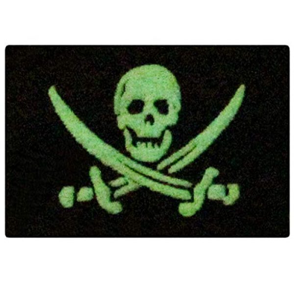 EmbTao Airsoft Morale Patch 1 Glow in Dark Pirate Flag Military Morale Applique Fastener Hook & Loop Patch