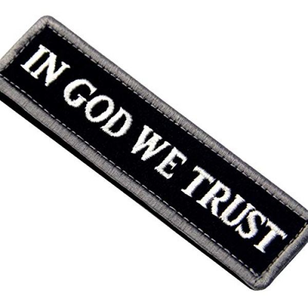 EmbTao Airsoft Morale Patch 2 EmbTao in GOD We Trust Embroidered Tactical Morale Fastener Hook&Loop Patch - Black & White