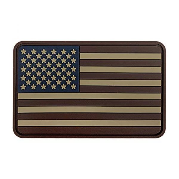 MORTHOME Airsoft Morale Patch 1 MORTHOME US Flag PVC Hook and Loop Rubber Patch (Regular/Brown and Tan)