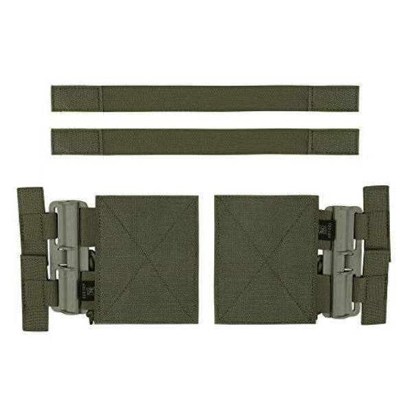 KRYDEX Tactical Pouch 1 KRYDEX Quick Release Buckle Set,Single Point Molle Quick Disconnect Side Entry Conversion with Hoop and Loop for JPC CPC NCP XPC 420 Vest (Ranger Green)