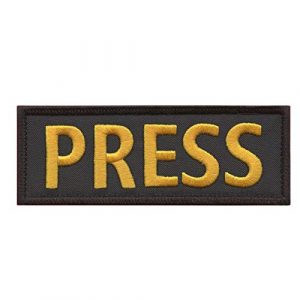 LEGEEON Airsoft Morale Patch 1 LEGEEON Press 5"x2" Black Body Armor Yellow Letters Tactical Vest Media Embroidered Nylon Hook-and-Loop Patch
