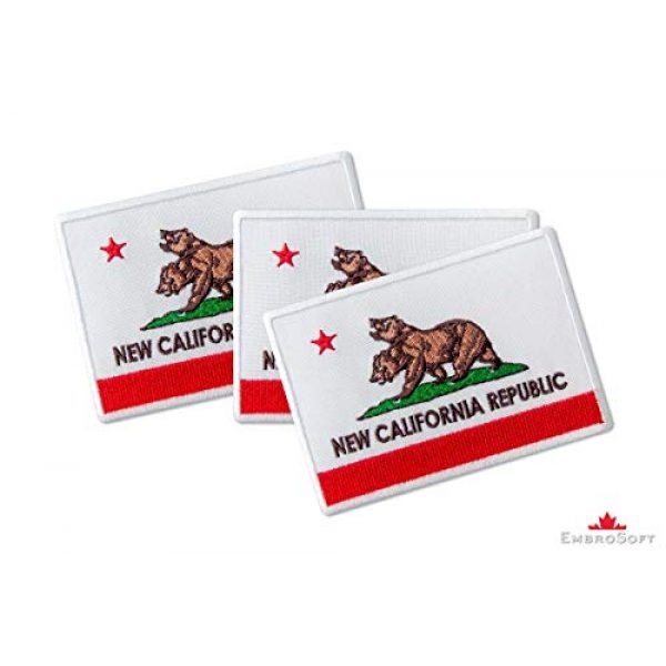 Embrosoft Airsoft Morale Patch 2 Fallout Patch - New California Republic Flag - Embroidered Patches Iron On, 4 x 2.8 inches