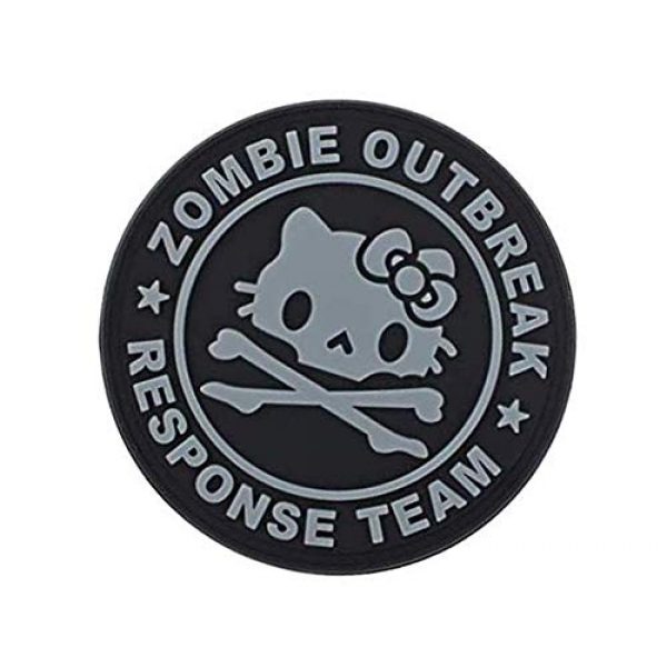PVC PATCH Airsoft Morale Patch 3 Hello Kitty Zombie Outbreak Response Team Military Hook Loop Tactics Morale PVC Patch (color3)