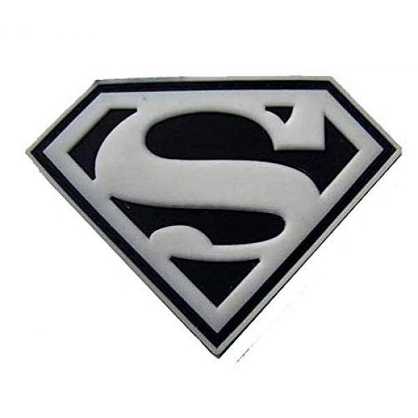 PVC PATCH Airsoft Morale Patch 1 Superman Superhero Military Hook Loop Tactics Morale PVC Patch (color2)