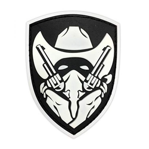 Morton Home Airsoft Morale Patch 1 Morton Home Masked Cowboy Gunfighter Tactical Army Morale Airsoft 3D PVC Patch (White)