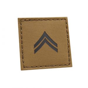 Tactical Freaky Airsoft Morale Patch 1 Coyote IR 2x2 US Army Corporal CPL E-4 Rank USA Tactical Morale Hook-and-Loop Patch