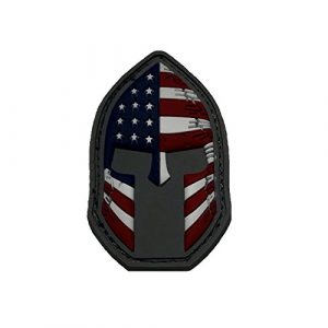 Active Duty Gear Airsoft Morale Patch 1 Spartan Helmet (Molon Labe) 3D PVC Rubber USA Flag Morale Patch, Represent American Pride, Perfect for Tactical Operator Caps, Hats, Jackets, Bags, Packs and Military Apparel (Full Color)