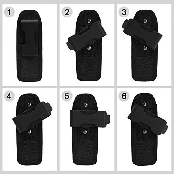 AIRSOFTPEAK Tactical Pouch 5 AIRSOFTPEAK Flashlight Pouch Holster Carry Case Holder with 360 Degrees Rotatable Belt Clip Long Type, Black