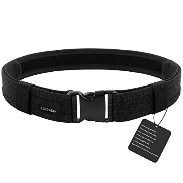 CS Force Tactical Pouch 7 CS Force Tactical Utility Web Belt 1.5", Nylon Military Heavy Duty Belt with Hook & Loop Fastener and Quick Release Buckle (Black, Adjustable: 28"- 45")