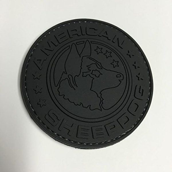 American Sheepdog Airsoft Morale Patch 1 American Sheepdog Logo PVC Morale Patch - Black Out