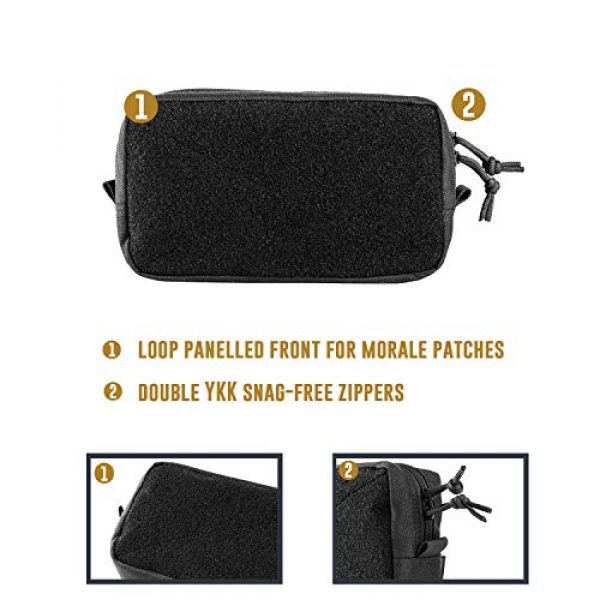 OneTigris Tactical Pouch 3 OneTigris Horizontal Multi-Purpose Pouch with Front Loop Surface and Hook-Backed Webbing