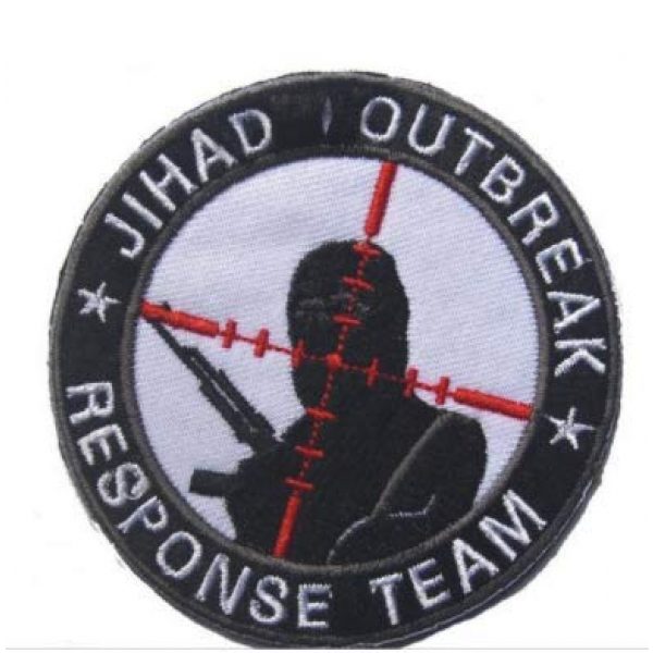 Tactical Embroidery Patch Airsoft Morale Patch 2 Jihad Outbreak Response Team Tactical Embroidery Patch Hook & Loop Morale Patch Military Patch for Clothing Accessory Backpack Armband (6pcs)
