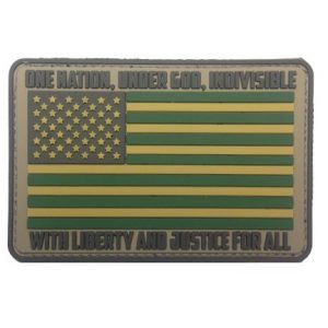 F-Bomb Morale Gear Airsoft Morale Patch 1 American Flag - One Nation Under God - PVC Morale Patch in ACU Color