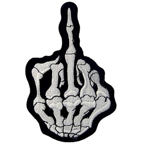 EmbTao Airsoft Morale Patch 2 EmbTao Glow in Dark Middle Finger Ghost Embroidered Applique Iron On/Sew On Patch
