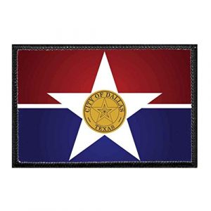 P PULLPATCH Airsoft Morale Patch 1 Dallas City Flag - Color Morale Patch | Hook and Loop Attach for Hats, Jeans, Vest, Coat | 2x3 in | by Pull Patch