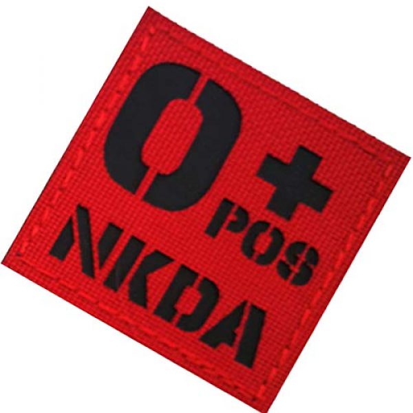 APBVIHL Airsoft Morale Patch 5 Infrared IR Reflective O POS O+ NKD O Positive Blood Type Patch, Tactical Morale Medical Patches with Hook and Loop Fastener Backing 1.97 x 1.97 Inch - 2 Pieces - No Known Drug Allergies
