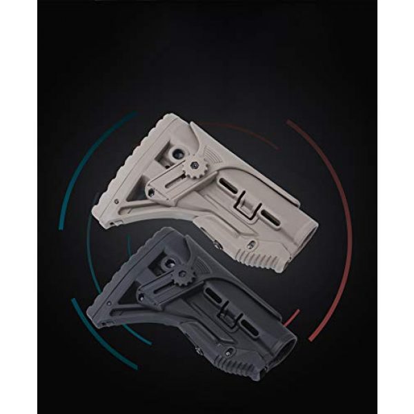 SONOVEL Airsoft Gun Stock 4 Adjustable FAB Rear Holder Nerf Tactical Modification Accessories, Soft Spring Toy Nylon Tail Holder Suitable for Water Bomb and NERF
