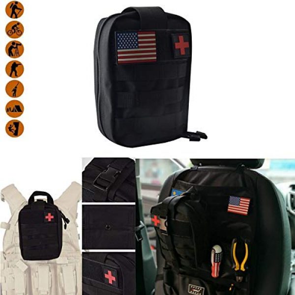 Goldfire Tactical Pouch 1 Goldfire Medical First Aid Pouch,Molle EMT Pouch Tactical Rip-Away Nylon Medical Pouch for Outdoor Hiking Camping Trekking Hunting