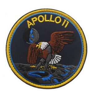 Tactical Embroidery Patch Airsoft Morale Patch 1 Apollo 11 Mission First Moon Landing Mission Tactical Embroidery Patch Hook & Loop Morale Patch Military Patch for Clothing Accessory Backpack Armband