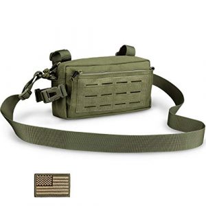 WYNEX Tactical Pouch 1 WYNEX Tactical Multi-Purpose Pouch, MOLLE EDC Admin Pouch Horizontal Pouches Military Modular Tool Bags Handlebar Front Bags Hand Bag Toiltery Bag with Flag Patch