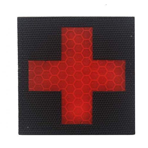 Tactical Embroidery Patch Airsoft Morale Patch 4 Reflective Medical Medic First Aid Red Cross Paramedic IR Tactical Embroidery Patch Hook & Loop Morale Patch Military Patch for Clothing Accessory Backpack Armband (6pcs)