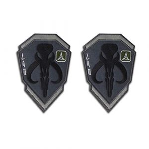 ODSP Airsoft Morale Patch 1 Mandalorian Mythosaur Skull Crest Bounty Hunter Boba Fett Shield Patch, Tactical Morale Embroidered Applique Badge Patches with Fastener Hook and Loop Backing 3.94 x 2.76 inch