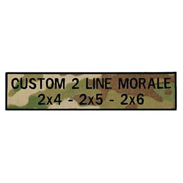 Northern Safari Airsoft Morale Patch 1 Custom 2 Line Morale Name Tapes with Border, U.S.A. Made, 24 Hour Ship - American Camo, 2 x 5 inch Wide, Hook