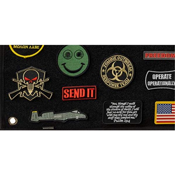 BASTION Airsoft Morale Patch 5 BASTION Morale Patches (Send It, Choose Color) | 3D Embroidered Patches with Hook & Loop Fastener Backing | Well-Made Clean Stitching | Military Patches Ideal for Tactical Bag, Hats & Vest (Red)