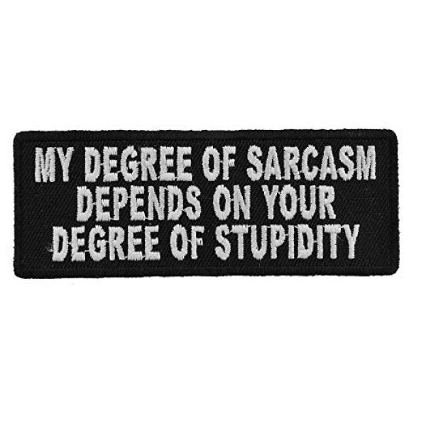 COLIBYOU Airsoft Morale Patch 1 My Degree Of Sarcasm Depends On Your Stupidity Funny New MC Biker Patch PAT-3404