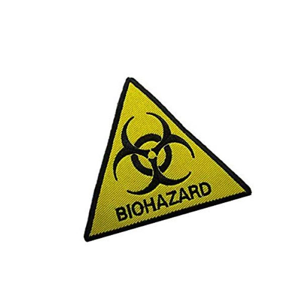 Embroidery Patch Airsoft Morale Patch 2 Biohazard Symbol Zombie Toxic Warning Danger Military Hook Loop Tactics Morale Embroidered Patch